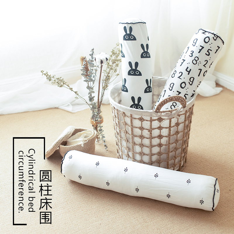Crib cylindrical bed walled pure cotton pillow newborn Anti-pillows against pillows Multi-functional crib enclosure can be detached and washed