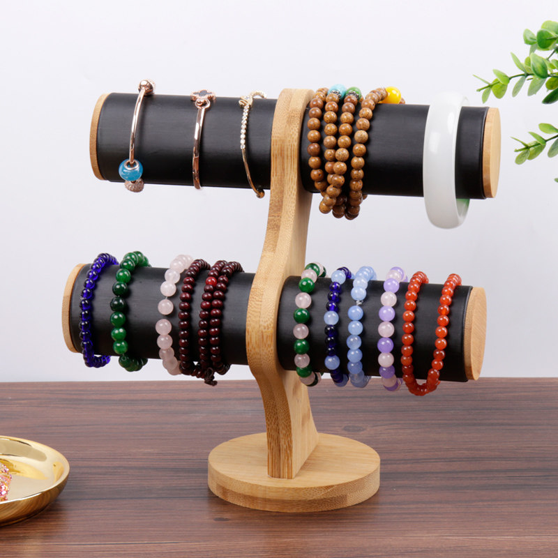 New retro bamboo and wood bracelet display stand Hand jewelry display props Watch storage display stand