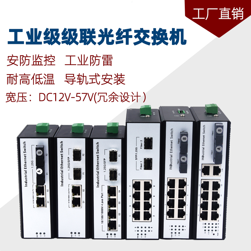 Industrial grade Gigabit 1 Optical 1 Power 2 Power 4 Electric Fiber Switch Industrial Class Fiber Transceiver can bring POE