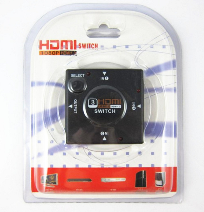 hdmi switcher three-in hdmi switcher 3-in-1 out hdmi switcher three-cut-one manual switch-Taobao