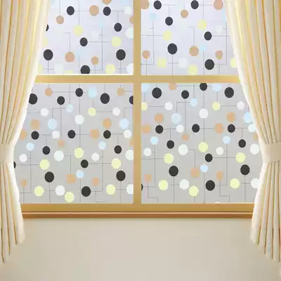 Electrostatic color frosted window glass sticker transparent cosmetic room pen holder Ming Tencent original mung bean thin