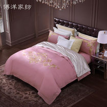 Boyang home textile 60 long-staple cotton four-piece cotton quilt set European luxury high-end bedding summer