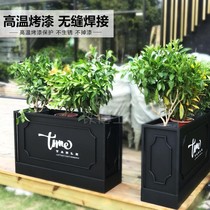 Outdoor wrought iron flower box flower tray outdoor flower frame commercial street sales department outside the combination flower box mobile flower bed customization
