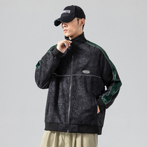 Tide Male Jacket 2021 Fall Net Red Fried Street Trend Loot Big Code Casual Coat Tide Card Standout 100 lap blouses