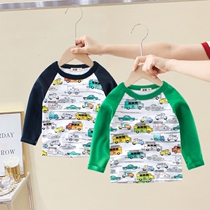 Foreign trade tail 2023 Childrens clothes Long sleeve T - shirt baby dress boy clothes full of small car tide