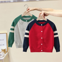 Brand tail Korean childrens clothing 2023 spring childrens sweater new childrens sweater in childrens sweater pure cotton knitted sweater