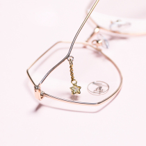 Korean fashion high-definition reading glasses for men and women Net red tide polygon pendant flat light radiation protection anti-fatigue resin film