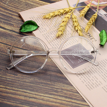 Fashion young retro big round frame reading glasses super light face transparent color anti-radiation anti-blue vision glasses