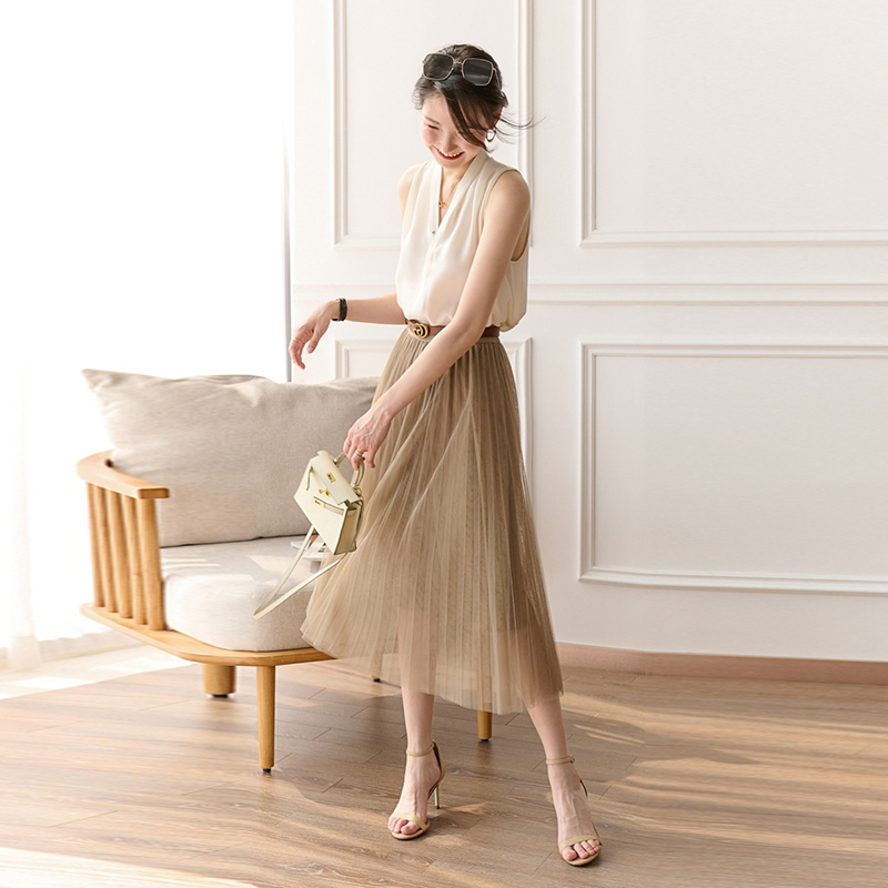 媞俪姿夏季小香风短袖半身裙两件套