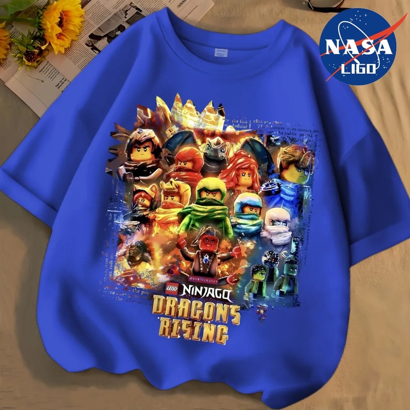 Nasa Co-Branded Lego Ninjago Cartoon Spring and Summer Short-Sleeved Pure Cotton Round Neck Loose T-Shirt for Men, Women, and Children Nasa Co-Branded Lego Ninjago Cartoon Spring and Summer Short-Sleeved Pure Cotton Round Neck Loose T-Shirt for Men, Women, and Children