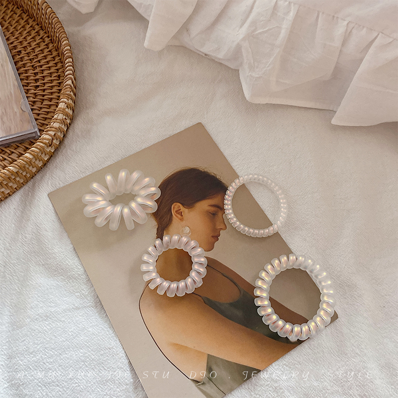 Man's fish Ji Telephone line Hair Circles Women Hair Circles Ins Wind Sweetness Super Fairy Hair Accessories South Korea Nets Red Hair Rope Handmade Dual-use