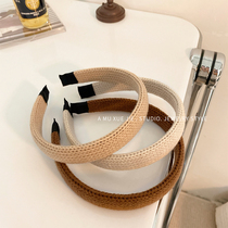 2021 New Candy Color Knit Hair Stirrup Hair Bale Autumn Winter Wash Face head hoop Retro style Hairpin Hair Caves