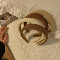 Sponge High Cranial Top Hair Stirrup Woman Autumn Winter 100 Hitch out to wash your face and face small thick head hoop Retro style wide side card
