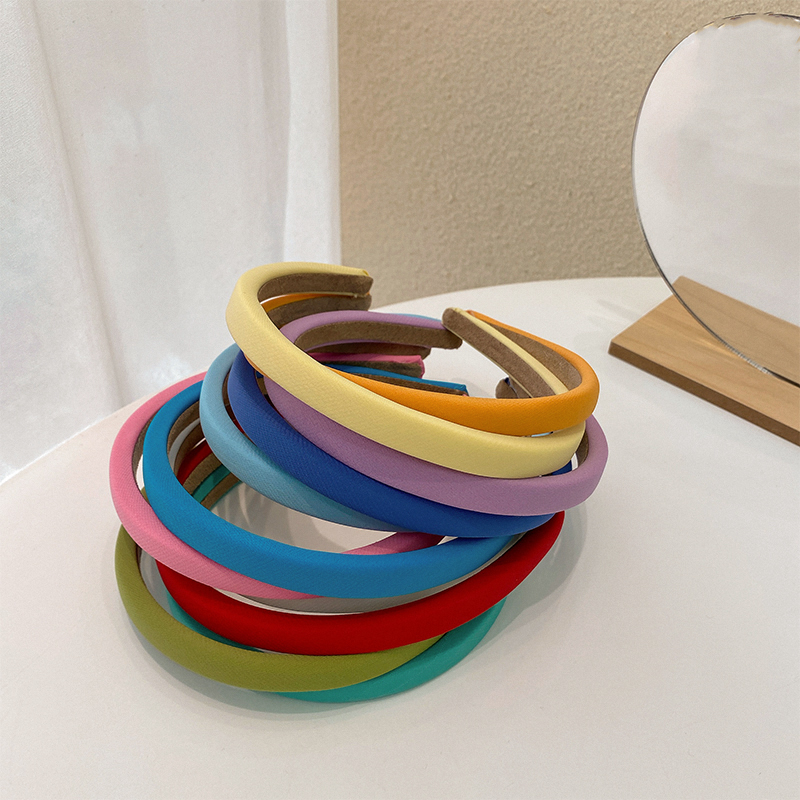 Candy Color Hair Stirrup Women Spring Sweet Meisen Ensemble Super-quality brief retro style fine subsection pure color sponge head hoop hair clip