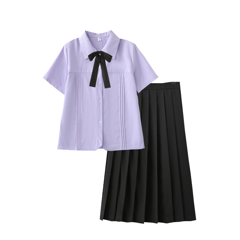 School Graduation Gown Thai School Uniform College Style Suit Female Choir Competition Class Uniform Full Set Short-Sleeved Plaid Skirt Summer