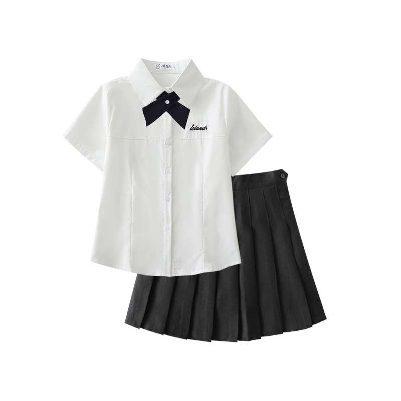 Original Jk Embroidered Uniform, College Style Short-Sleeved Shirt, Female Student Graduation Uniform, Choir Competition Suit, Class Uniform