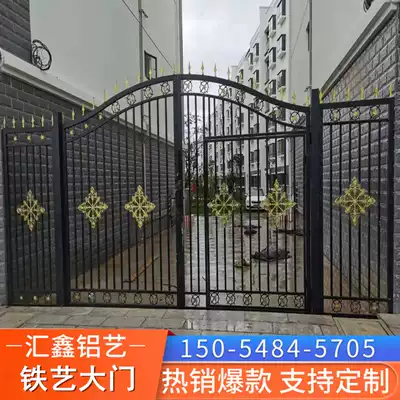 Wrought iron gate Courtyard door European-style garden villa gate Rural entrance door rural household double door