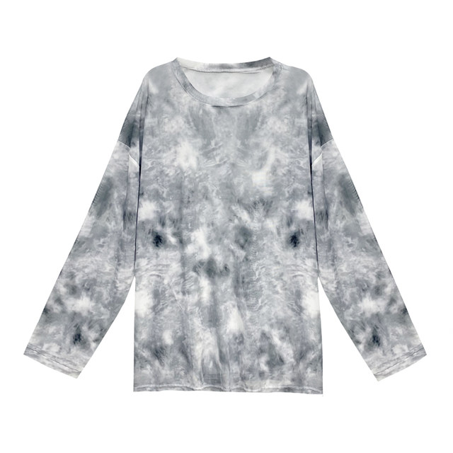 Sunscreen blouse women's summer thin tie-dye design niche T-shirt 2022 new seaside transparent top