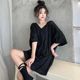 V-neck lace hollow short-sleeved large T-shirt women's summer 2021 ice silk thin clothes chic t-shirt loose top