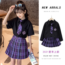 JK uniform girl summer dress foreign girl suit big childrens dress college style gk dress primary school two-piece set