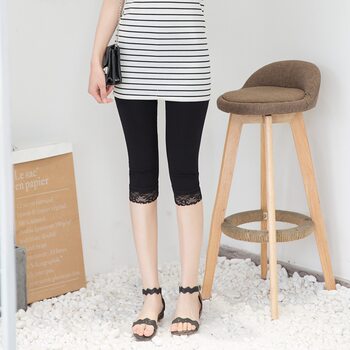 Large-size summer large-size cropped pants for women thin style modal leggings small feet pants elastic and slim lace 7