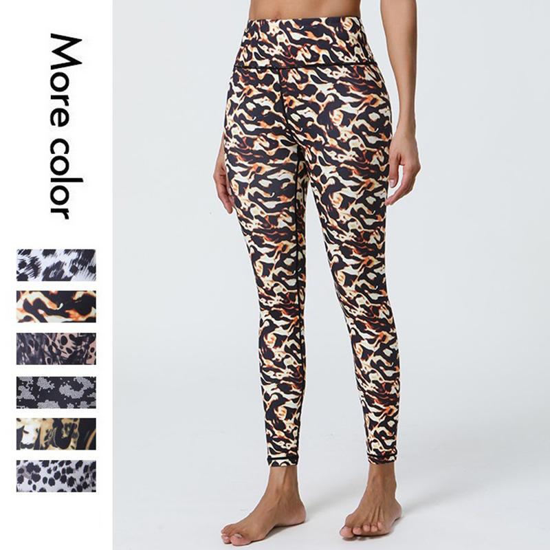 Leopard Print Yoga Pants Quick-Drying Brushed Pilates Fitness Pants European and American High-Waisted Marathon Jogging Nine-Point Pants Leopard Print Yoga Pants Quick-Drying Brushed Pilates Fitness Pants European and American High-Waisted Marathon Jogging Nine-Point Pants