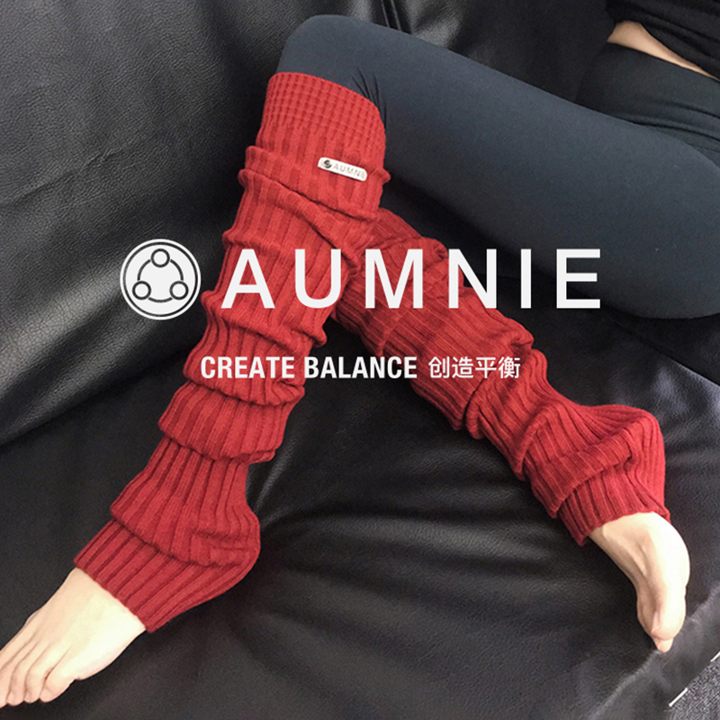 AUMNIE Aumini long tube yoga socks set autumn and winter warm Pilates over the knee leg set fitness ballet leggings