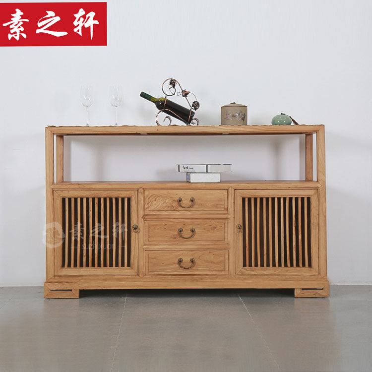 Old Elm Wood Dining Cabinet New Chinese Modern All-wood Shoes Cabinet Black Walnuts Domestic Storage Cabinet Living-room Minimalist Cabinet