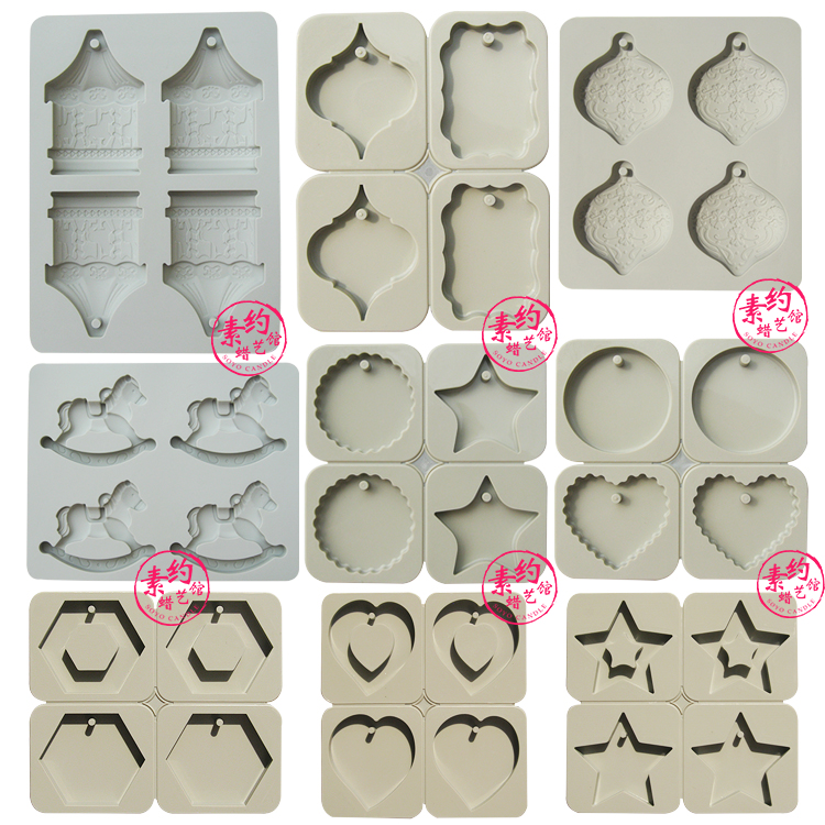 Wax chip mold wax brand gypsum aromatherapy incense expanding stone diy silicone model new hole trojan heart-shaped five stars
