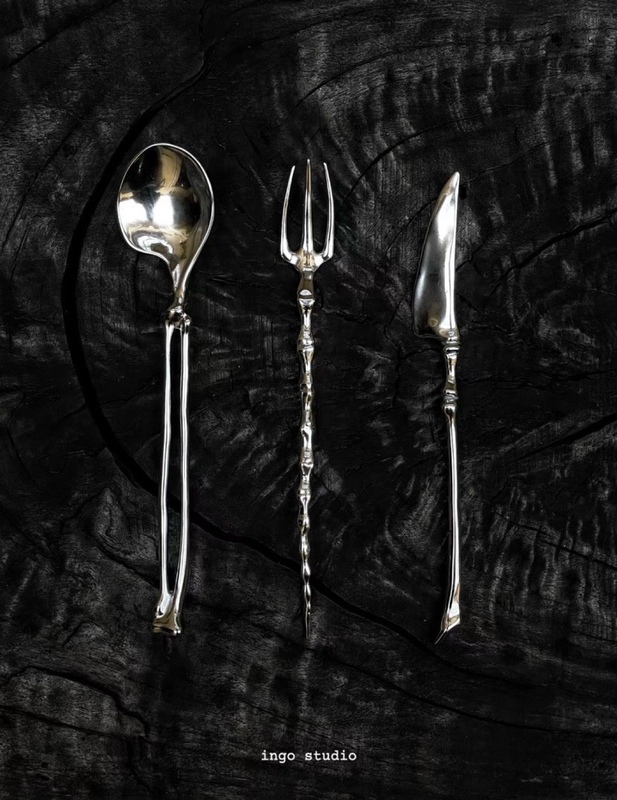 Ingo | Silver Skeleton Cutlery Set Food-Grade Stainless Steel Original Western-Style Knife, Fork, and Spoon Practical Gift Ingo | Silver Skeleton Cutlery Set Food-Grade Stainless Steel Original Western-Style Knife, Fork, and Spoon Practical Gift
