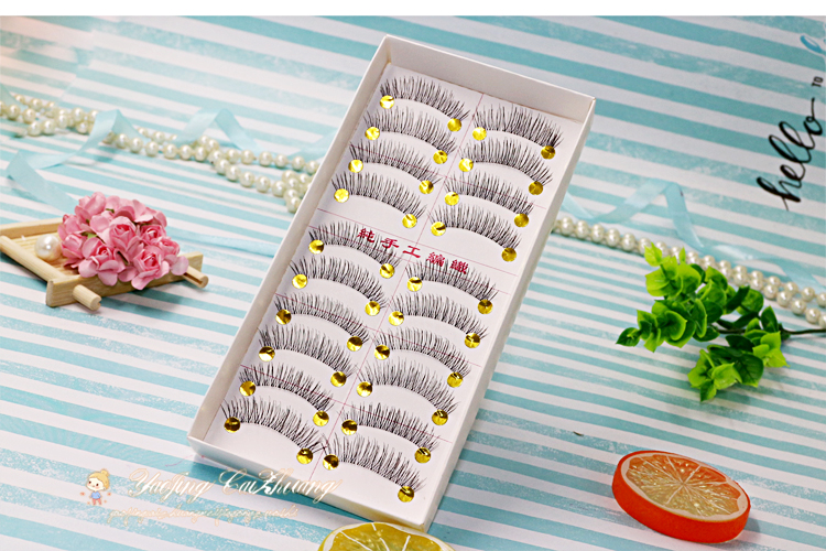 9,9 nhân dân tệ vận chuyển 217 thân cây trong suốt Đài Loan handmade lông mi giả trang điểm nude tự nhiên bên cạnh fan girl gel kích mí the face shop