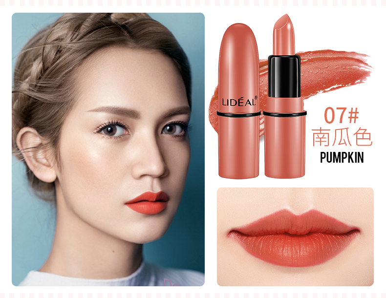 Son môi Bộ Bí Ngô Màu Bưởi Retro Red Giữ Ẩm Matte Mini Lipstick Đặt Son Môi Năm Gói son background a12 chính hãng