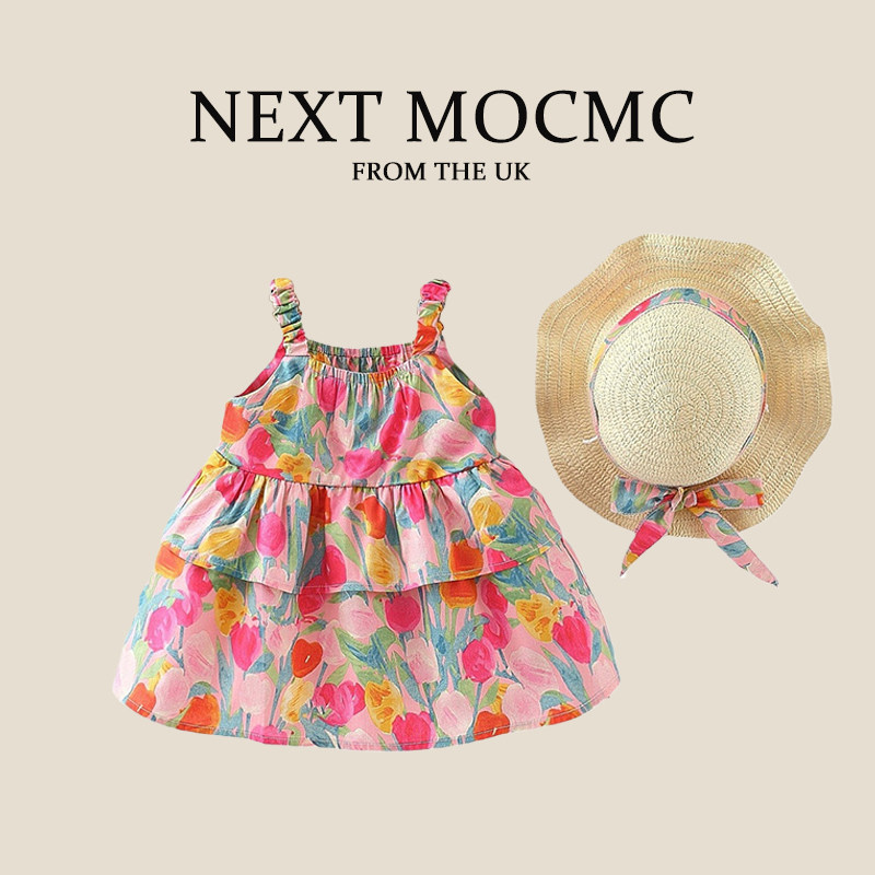 Британское платье принцессы NEXT MOCMC женское платье принцессы в западном стиле с юбкой для маленьких девочек, летнее детское платье с цветочным принтом