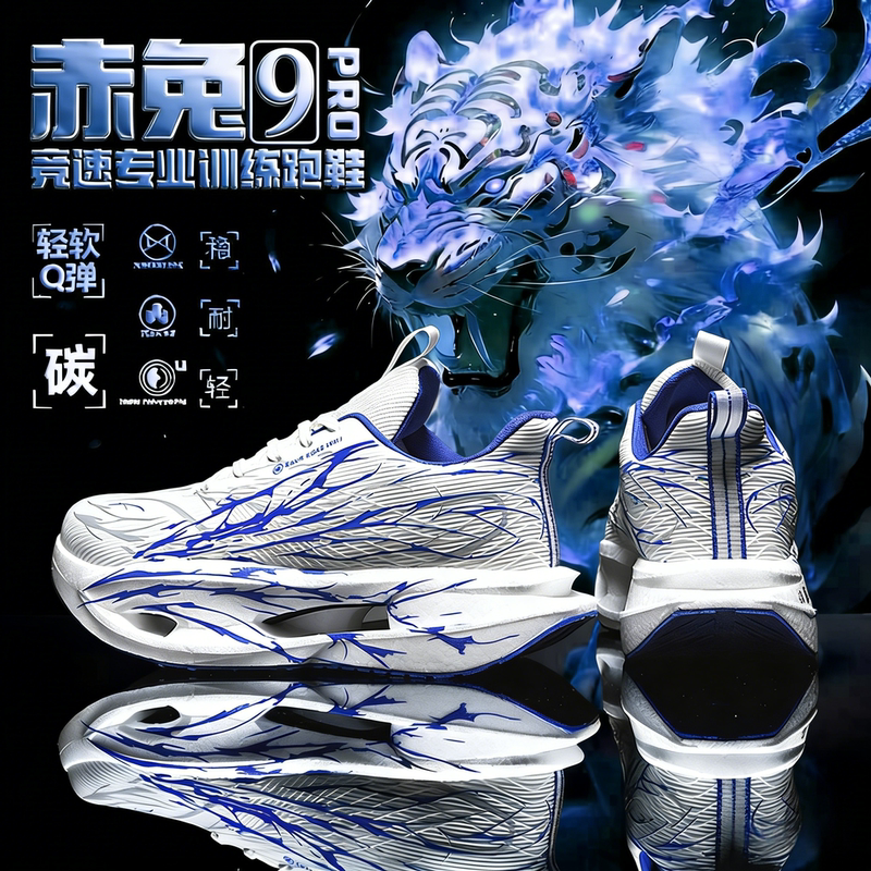 Red Rabbit 9Pro Carbon Plate Running Shoes for Teenagers and Students, Professional Racing Competition Soft-Soled Shock-Absorbing Sports Shoes for Men
