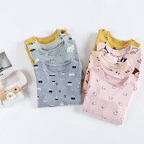 Childrens autumn cotton pure cotton boy and girl baby underwear thin long sleeve childrens pajamas