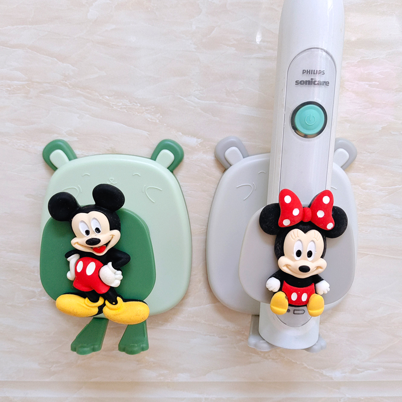 Electric toothbrush rack cute cartoon free of punching wall-mounted dressing room couple teeth containing layer shelf Home children