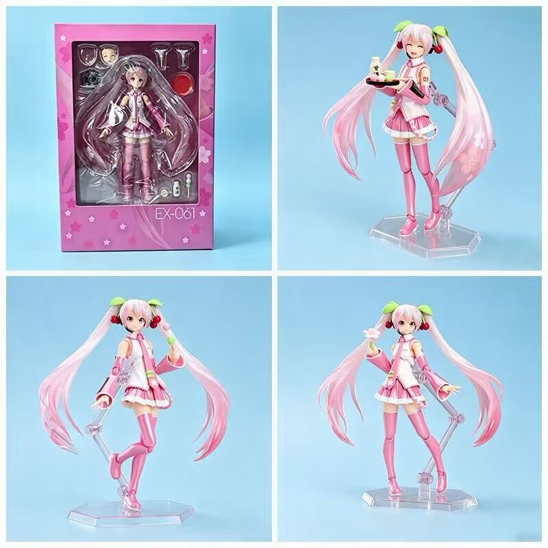 [Multiple Accessories] 061 Hatsune Meisou Sakura Girl Movable Jointed Figure with Interchangeable Faces Boxed Model