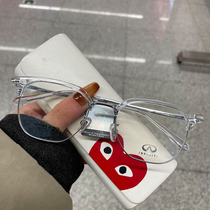 ALen New Rock Handsome Transparent Handle Glasses Men Tide Polytechnic Sven-Fast Near-sighted Mitigation Digital Anti-Blu-ray Glasses