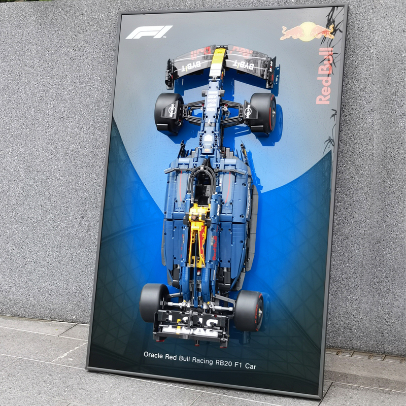 Wall-Mounted Display Suitable for Lego 42206 Red Bull F1 Formula Racing Car 42007 Ferrari Wall-Mounted Picture Frame Back Panel
