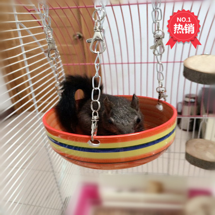 My Neighbor Totoro Squirrel Guinea Pig Summer Cooling Porcelain Nest Hammock Hanging Basket Swing Ceramic Nest Ice Nest Cooling Hammock