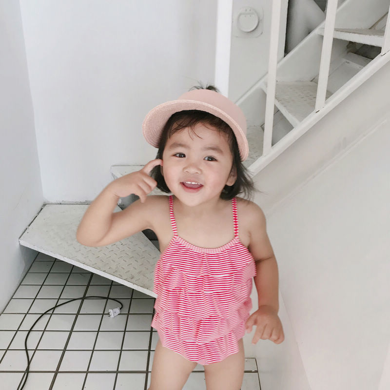 Đồ bơi mới cho bé gái 2019 INS bé gái lớn trẻ em sọc sọc áo tắm một mảnh áo tắm cho bé bộ đồ bơi nàng tiên cá
