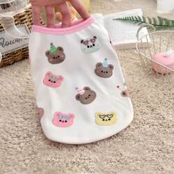 Pet Cat Clothes, Universal Vest for Dogs, Blue and Gold Gradient Ragdoll Cat and Kitten Spring and Summer New Anti-Shedding Clothing