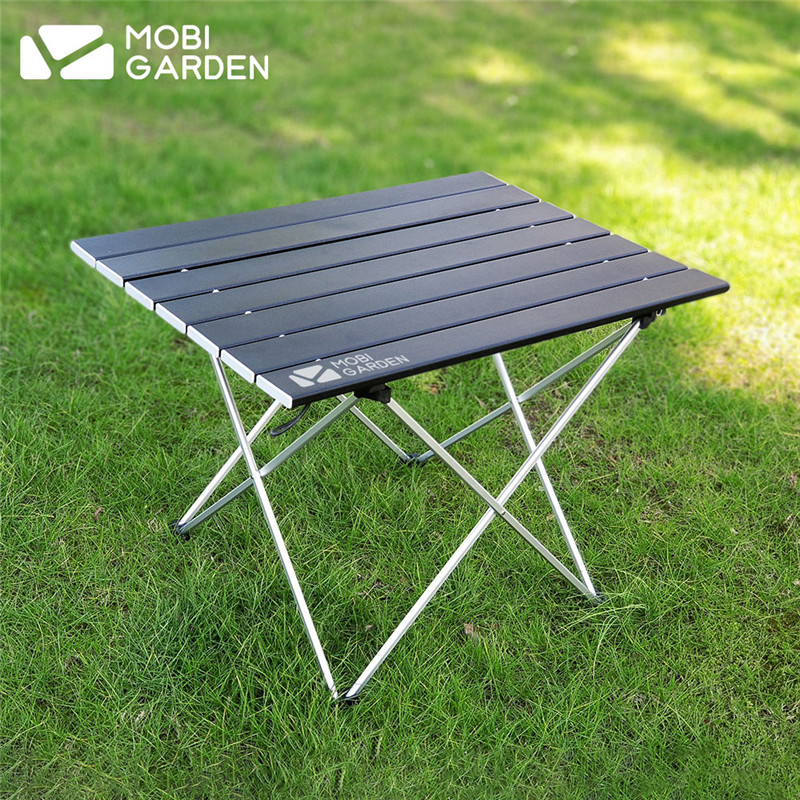 Pastoral flute OUTDOOR ALUMINUM ALLOY CAN FOLD PORTABLE PICNIC TABLE SQUARE CAMPING EASY SQUARE TABLE BARBECUE EQUIPPED