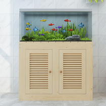 Solid Wood fish tank cabinet pine fish tank shelf base living room aquarium floor cabinet custom fish tank cabinet