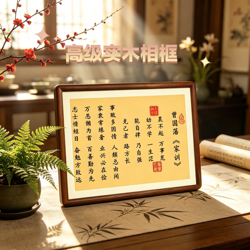 Zeng Guofan's Family Training and Rules: "Don'T Wake up Early, Everything Will Be in Disarray," Inspirational Calligraphy, Wall Art, Office Study Room Picture Frame, Hanging Painting Zeng Guofan's Family Training and Rules: "Don'T Wake up Early, Everything Will Be in Disarray," Inspirational Calligraphy, Wall Art, Office Study Room Picture Frame, Hanging Painting