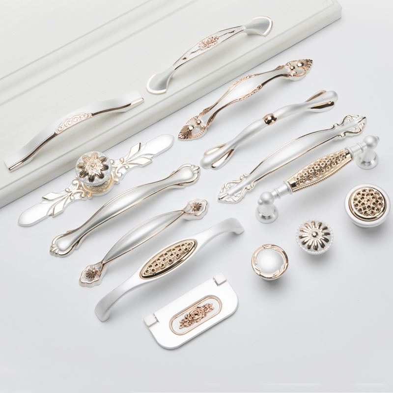 European door handle with gold and silver drawer door handle modern minimal cabinet wardrobe white hand