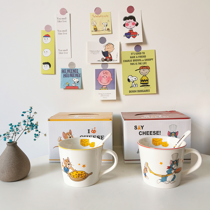 Memory cat and rat Mark cup ceramic cup milk cup couples cup cup to send spoon breakfast cup present