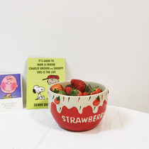  Strawberry ceramic mug Cute household water cup Milk cup Breakfast bowl Girl heart coffee cup Afternoon tea cup