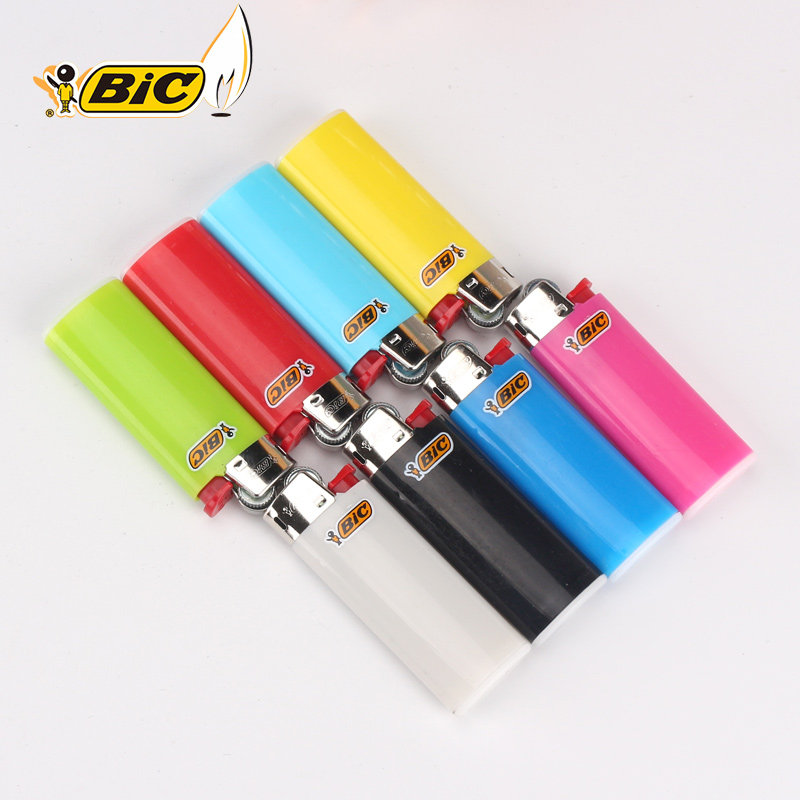 French BIC Bick lighter disposable J5 mini/J3 medium/J6 large flint grinding wheel color black gold