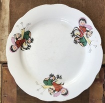 Beautiful and exquisite full product Cultural Revolution export porcelain plate Skating diameter 21 cm
